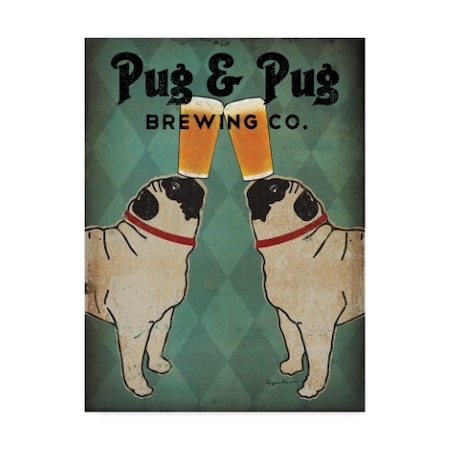 Ryan Fowler 'Pug And Pug Brewing' Canvas Art,24x32